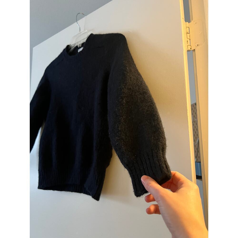Zara Black Wool Long Sleeve Sweater Sz L - Picture 2 of 6